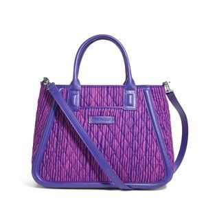 Vera Bradley - Trimmed Trapeze Satchel - Impressionista Stripe - Brand New